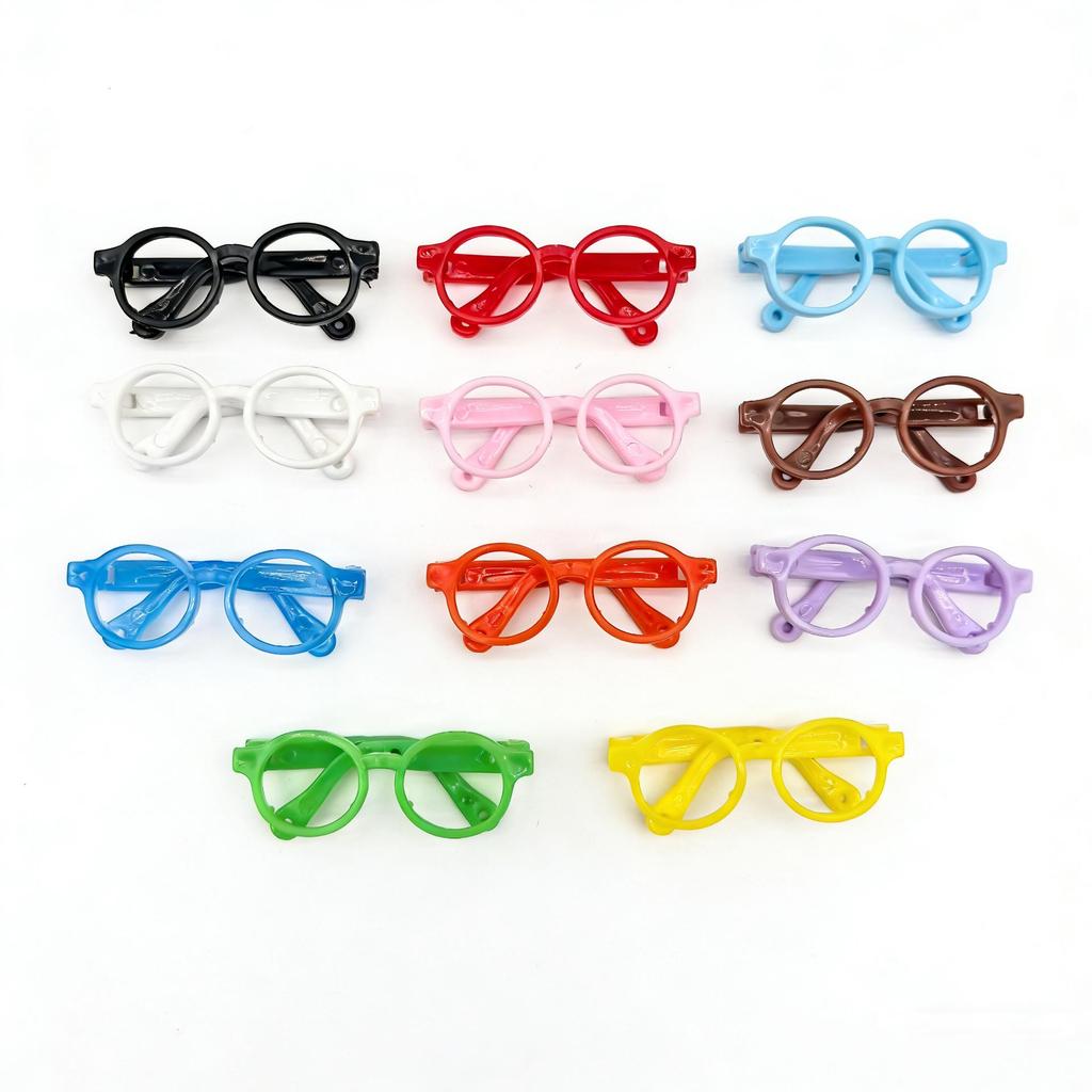 10cm & 20cm Cotton Plush Bear Glasses - Self-Deprecating Bear Doll Accessories