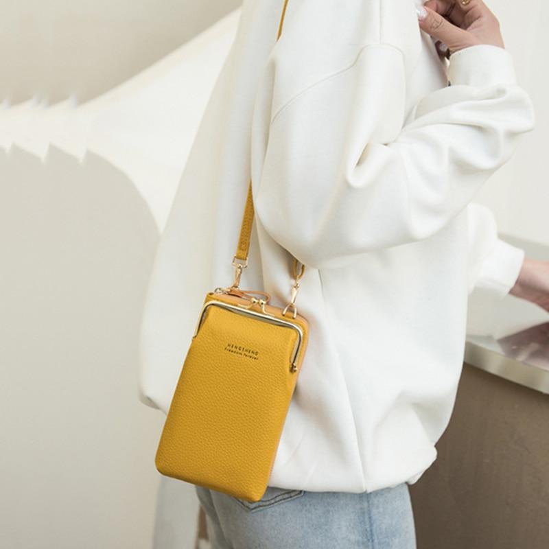 small saffiano leather smartphone crossbody bolsa