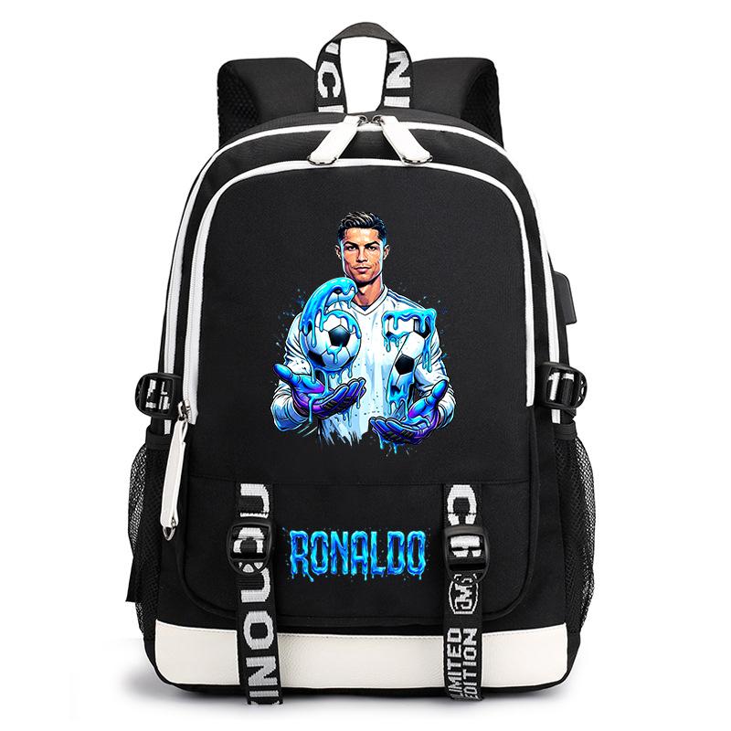 Cr7 Ronaldo 67 Print Casual Backpack for Kids Teens Lightweight School Bag Daily Travel Rucksack