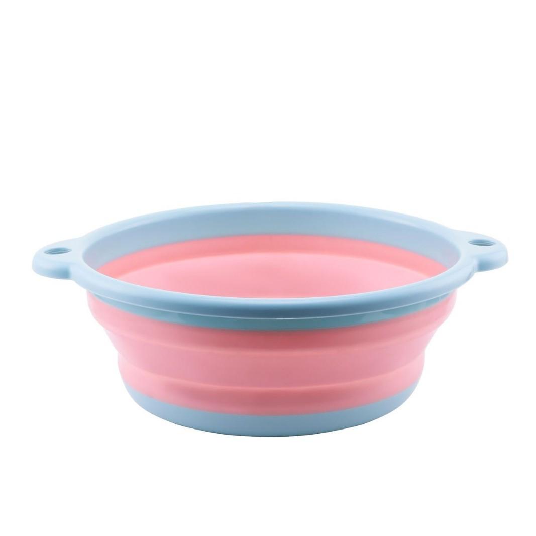 

Портативное складное ведро для мытья лица, стирки и путешествий, компактный и прочный резервуар для воды XL розовый