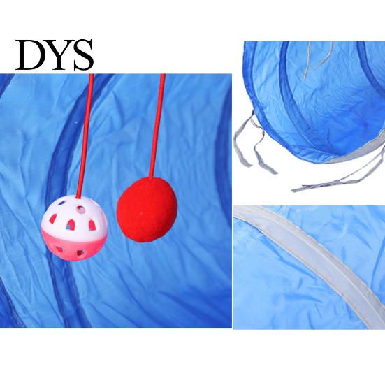 Pet Cat Kitten Tunnel Tube Toy Hide Playing Foldable House Hanging Ball Bell