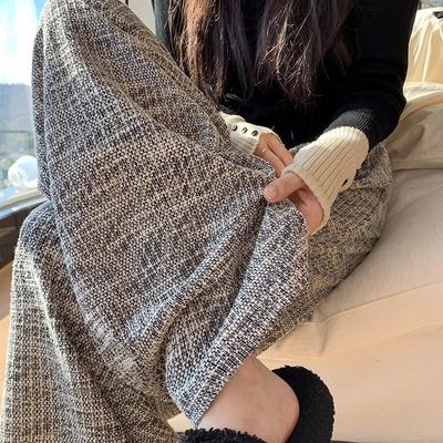 Grey Wide-leg Pants Women's Spring and Autumn New Casual Straight Loose Small Lazy Sweatpants