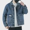 Men's Trendy Pilot Denim Jacket with Large Pockets – Spring/Autumn Loose Fit Retro Style