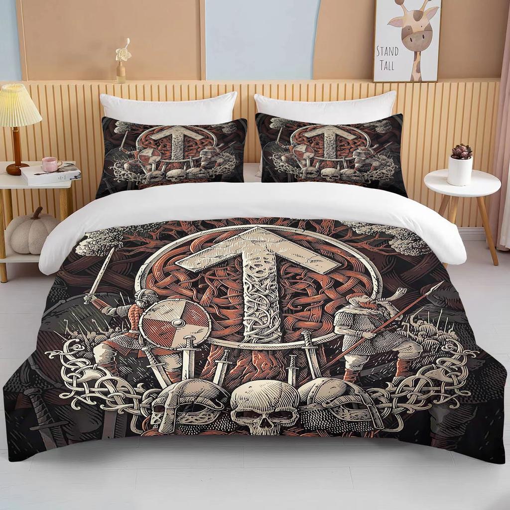 10 Sizes Cartoon Viking Bedding Set Anime Characters Duvet Cover Set 3D Quilt Bed Set Queen King Size Kids Boys Home Textile