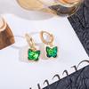 Elegant Tourmaline Cubic Zirconia Butterfly Earrings - Light Luxury Studs for Ladies