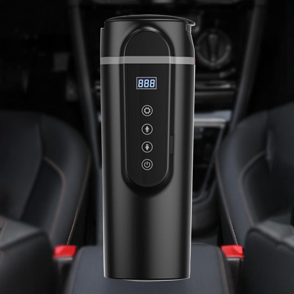 12V24V Auto Reise Wasserkocher Auto Heizbecher mit Auslaufsicherem Deckel Tragbarer Kaffee Reisebecher