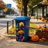 Large Vertical Decorative Stickers for Bins Halloween Wall Trash Can Decal Stickers, Spooky Skull Ghost Horror Creative Balcony Decals Outdoor Garbage