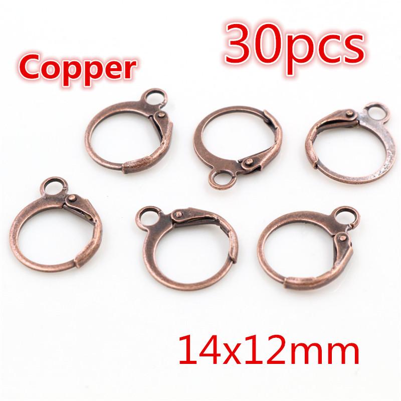 30-50pcs Fashion Bronze Rhodium Gold Silver Plated French Earring Hooks Wire Settings DIY Jewelry Making Findings Accessories