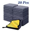 20 Pcs Double-Sided Dual-Color Microfiber Detail Towels - Car Cleaning, Drying & Care Cloths, Professional Car Wash Accessories
