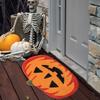 Halloween Pumpkin Cashmere Door Mat Plush Thickened Bathroom Carpet Absorbent Bathroom Mat for Entrance Bedroom Kitchen Bathroom