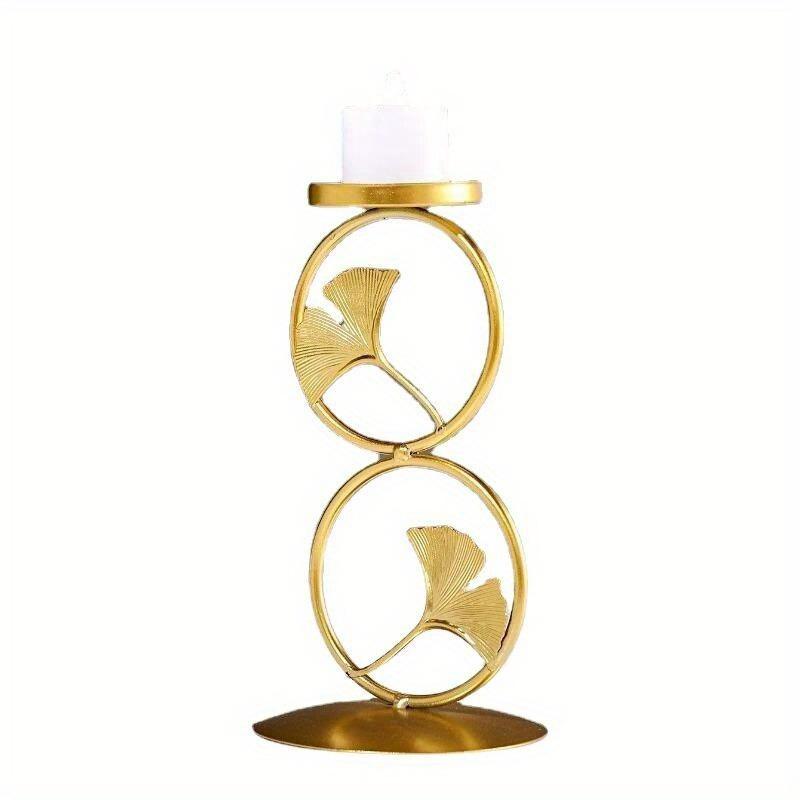 1pc Candlestick Geometric Style Iron Art Nordic Style Creative Maple Leaf Candlestick Decoration for Table Parties Home Decor