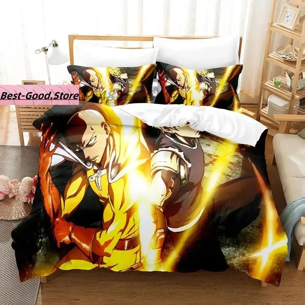 

Комплект постільної білизни One Punch Man Одномісний комплект постільної білизни з двома односпальними ліжками розміру king-size Комплект постільної білизни для дорослих і дітей Комплекти ковдр для спальні 3D-аніме Комплект простирадл EU Single(135*200c