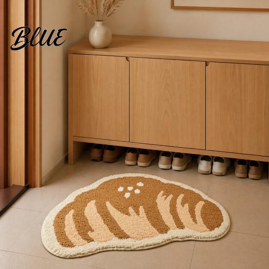 Decorative Home Floor Bathroom Rug Bath Non-slip Mat Pad Croissant Absorbent Soft Cheese Monstera Creative Shaped Area Rug Leaf