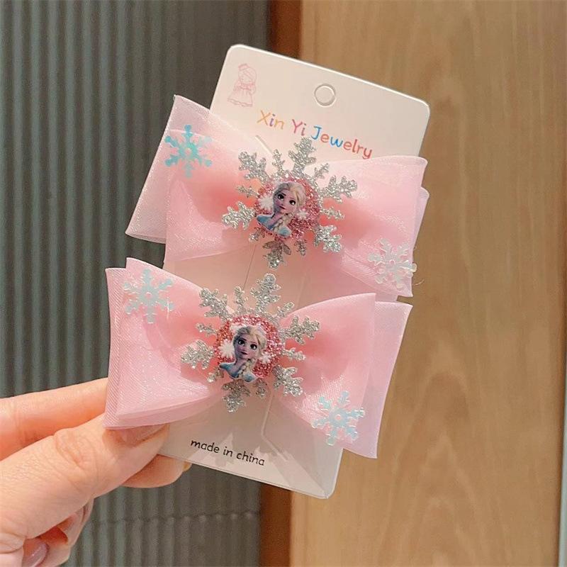Çocuk Saç Tokası Anime Prenses Elsa Anna Fiyonklu Saç Tokası Kız Kawaii Saç Klipsleri Saç Tokası Doğum Günü Oyuncak Hediye