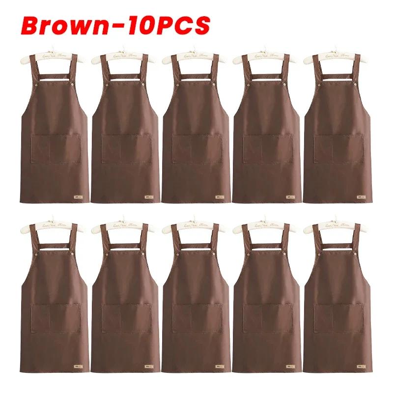 Multipurpose Waterproof Oilproof Kitchen Apron For Cooking Grilling Adult Work Smock Catering Industry Simple Chic Design