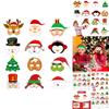 Snowman Reindeer Paper Masks Set With Festive Design For Christmas Events