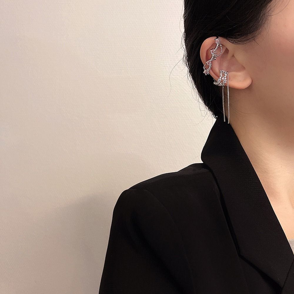 

Серьги-клипсы со стразами в корейском стиле, модные ювелирные изделия, клипсы для ушей для девочек, женские серьги Y2K