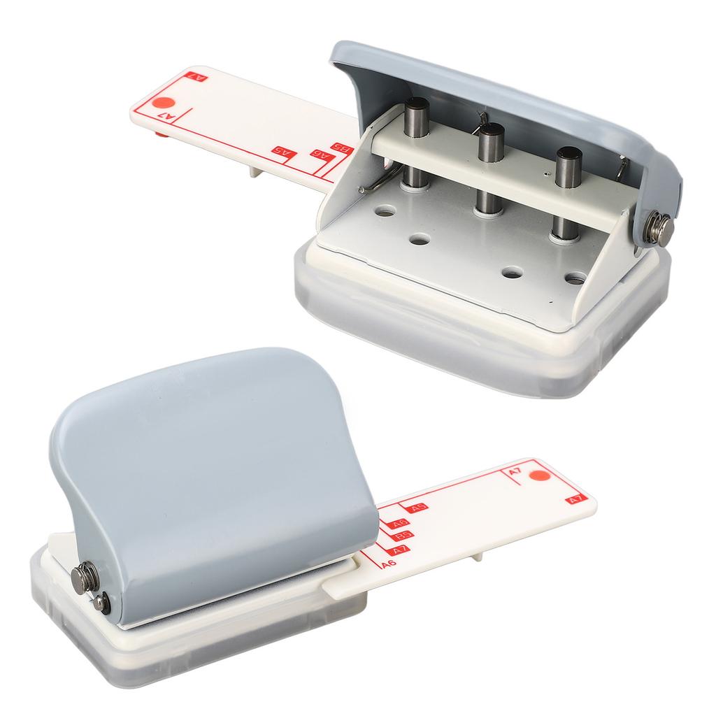 Hole Puncher Portable Handheld Loose Leaf 3 Hole Punch 5 Sheet Capacity for Scrapbook