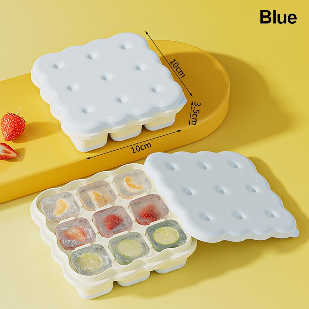 

Food Grade Ice Cube Molds 9 Compartments Ice Trays Cartoon Ice Cube Maker for the Freezer синий