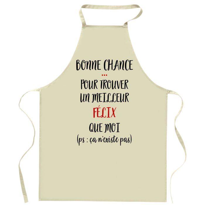 Tablier de cuisine - Félix « Ça n'existe pas » - Impression bretonne - Coton résistant - Liens ajustables