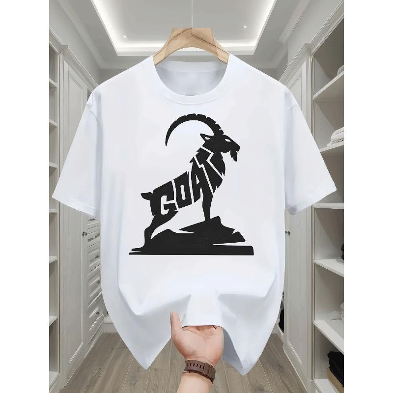 European Sizes T-Shirt Boys' Clothing Casual Trendy Sporty Daily Holiday Goat Graphic Print Kids Wear for Boys Ages 5-13