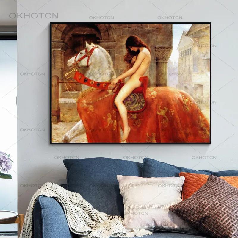 

Lady Godiva Retro Poster Wall Art