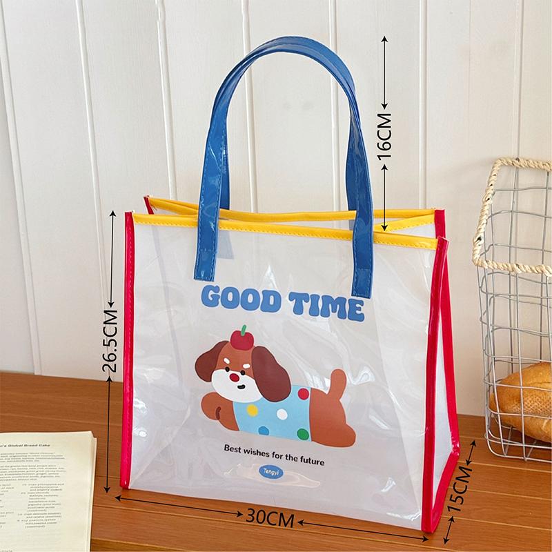 Желейная пляжная сумка Мультяшная сумочка Милая прозрачная водонепроницаемая дорожная сумочка Сумка через плечо с милым брелоком 890₽