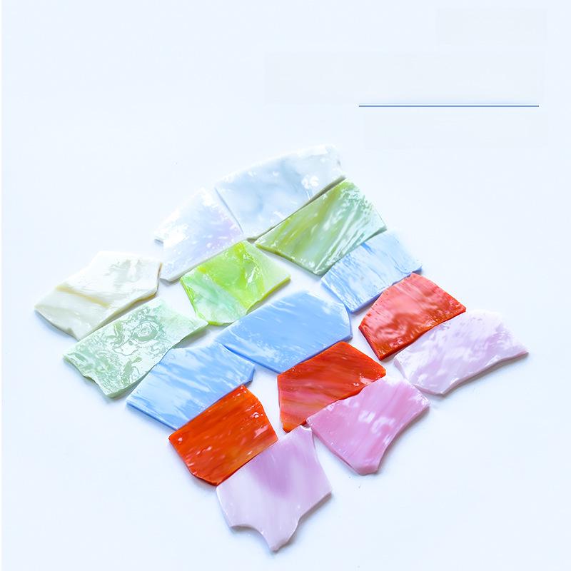 Scaglie di Mica di Vetro Frantumato Multicolore Fatte a Mano per Decorazione Inlay Mosaico Fai da Te
