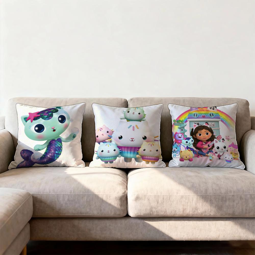 Gabby's Dollhouse Cushion Cover Premium Comfort Reversible Pillow Cove -Two in One Design for Any Room & Car Interior