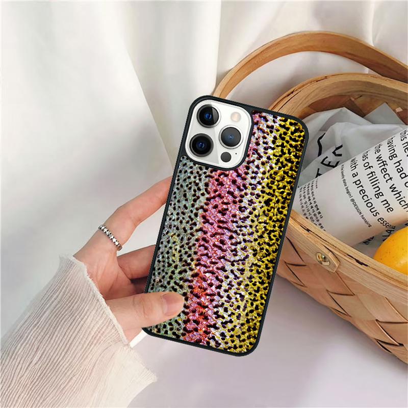 Rainbow Trout Fishing Skin Mobile Celular Phone Cases for iPhone 17 Air 16 15 14 12 13 PLUS 11 PRO MAX Coque Fundas
