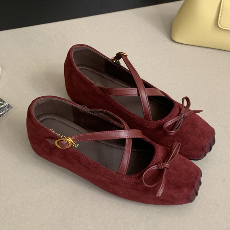 Fashion Flats Women Ballet Dance Shoes Bow Square Toe Fashion Loafers Shoes Designer Autumn 2025 New Dress Casual Cozy Zapatos De Mujer