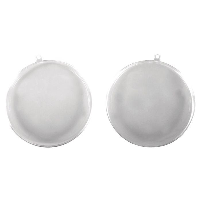 Médaillon en plastique, en 2 pces,100mmø, cristal