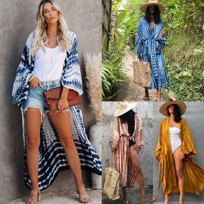 European and American Tie-dye Sunscreen Cardigan Bikini Cover-up for Women - Sun Protection Vacation Dress