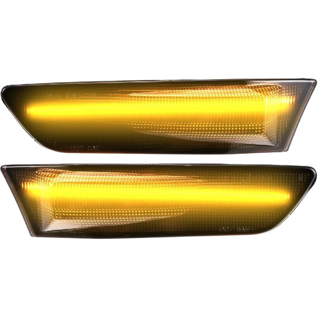 

LED Side Marker Light 26180AM800 Front Turn Signal Lights Fender Sidemarker Lamps for Infiniti G35 2003-2007 Black Lens Amber LED Light 1 Pair
