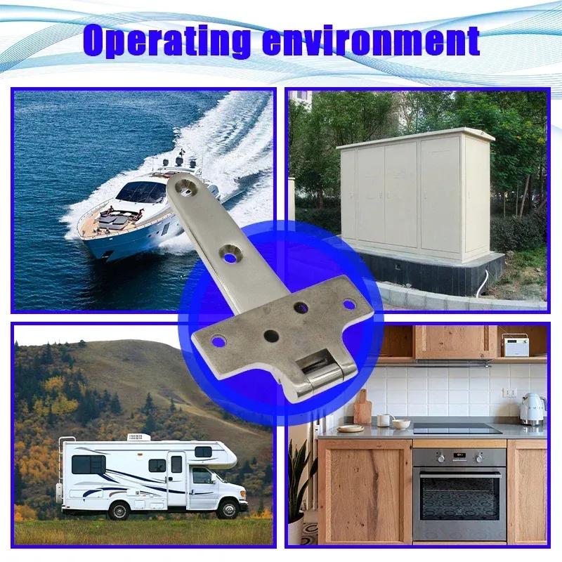 2Pcs Stainless Steel Marine Grade Heavy Duty Polished Door Hinge For Windows T-shaped Hinge Cast Strap for Boat Hardware