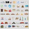 50 Famous Landmarks Travel Series Graffiti Stickers Water Cup Suitcase Waterproof Decorative Stickers Creative Stickers