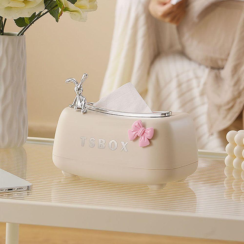 1Pcs Plastic Home Desktop Tissue Box With Spring Paper Container New Tissue Case
