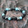 Natural Hematite Stone Beaded Bracelet Men Handmade Unfading Strand Braclet Jewelry Office Leisure Homme Accessories