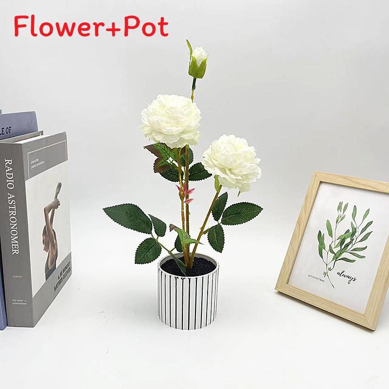 Pfingstrose Kunstblumentopf Schwarzer Sand Bonsai Indoor Heimdeko Requisite Fotografie