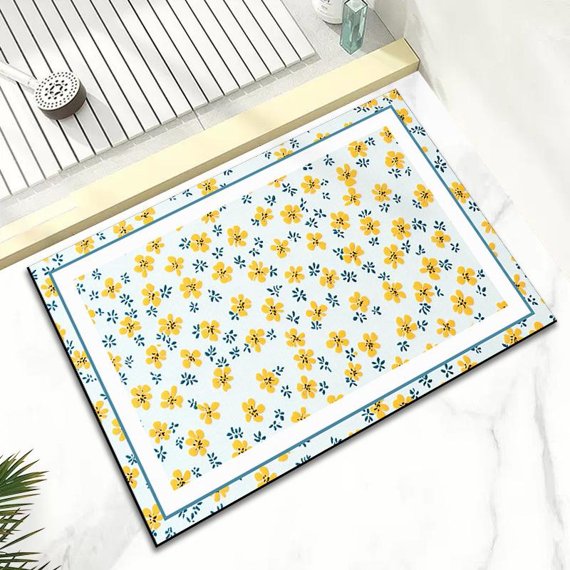 Bedroom Ins Wind Diatom Mud Absorbent Foot Mat Quick Dry Non-slip Mat Toilet Toilet Door Mat Cartoon Carpet