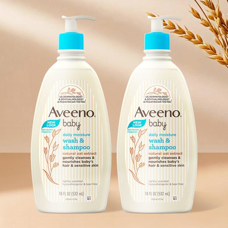 Aveeno Baby Daily Moisture Wash & Shampoo 532mlx2 AB Daily Wash & Shampoo 532mlx2