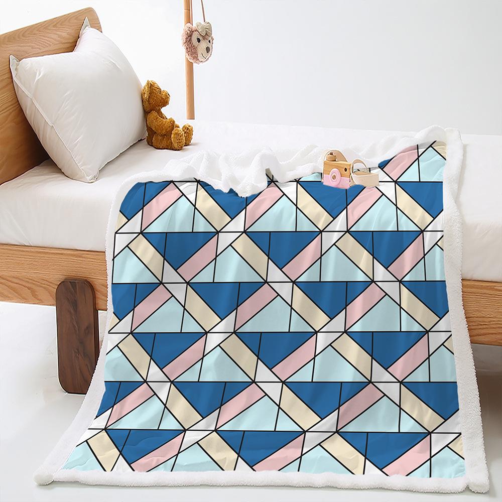 Blanket Geometric Pattern Blanket Lamb Fleece Crystal Fleece Blanket Blanket Universal