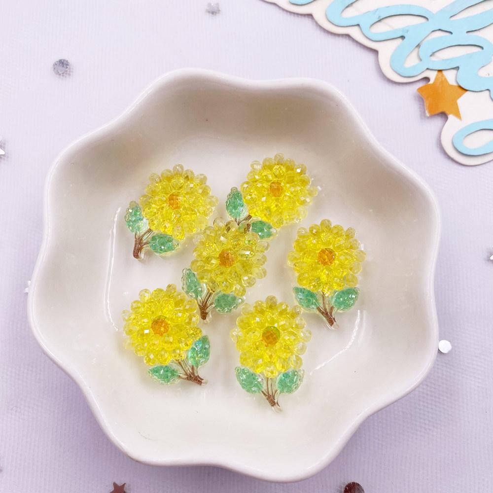 10PCS Resin Colorful Glitter Cartoon Crystal Balloon Bear Rabbit Swan Heart Flower Figurine Flat Back Scrapbook DIY Crafts Decor