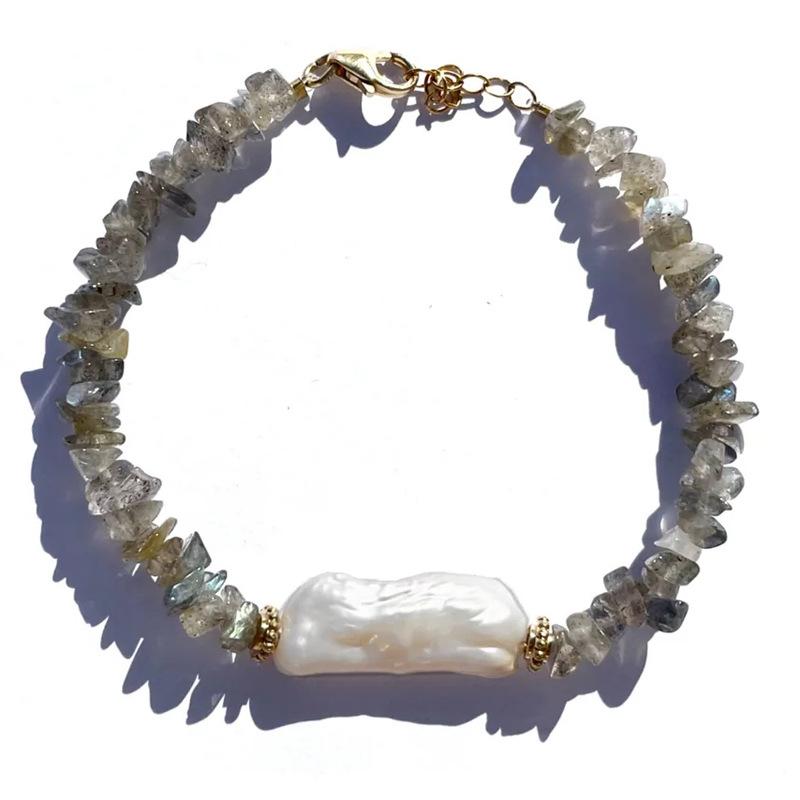 Feeling Spar Mix and Match Armband Natur Süßwasserperlen Armband Reisetrend Matching