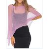 Off Shoulder Women Knit Cover-up Irregular Cardigan New Sunscreen Shawl  Summer