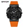 SANDA 3365 Hot Sale Fashion Men's Digital Analog Watch TPU Strap Waterproof Sporty Outdoor Male Wristwatch Gift Male Clock