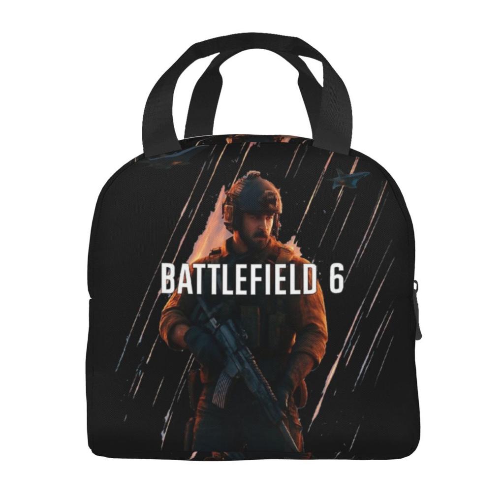 Battlefield 6 Funny Games Merch Insulated Lunch Bag For School Food Storage Bag Portable Thermal Cooler Lunch Box