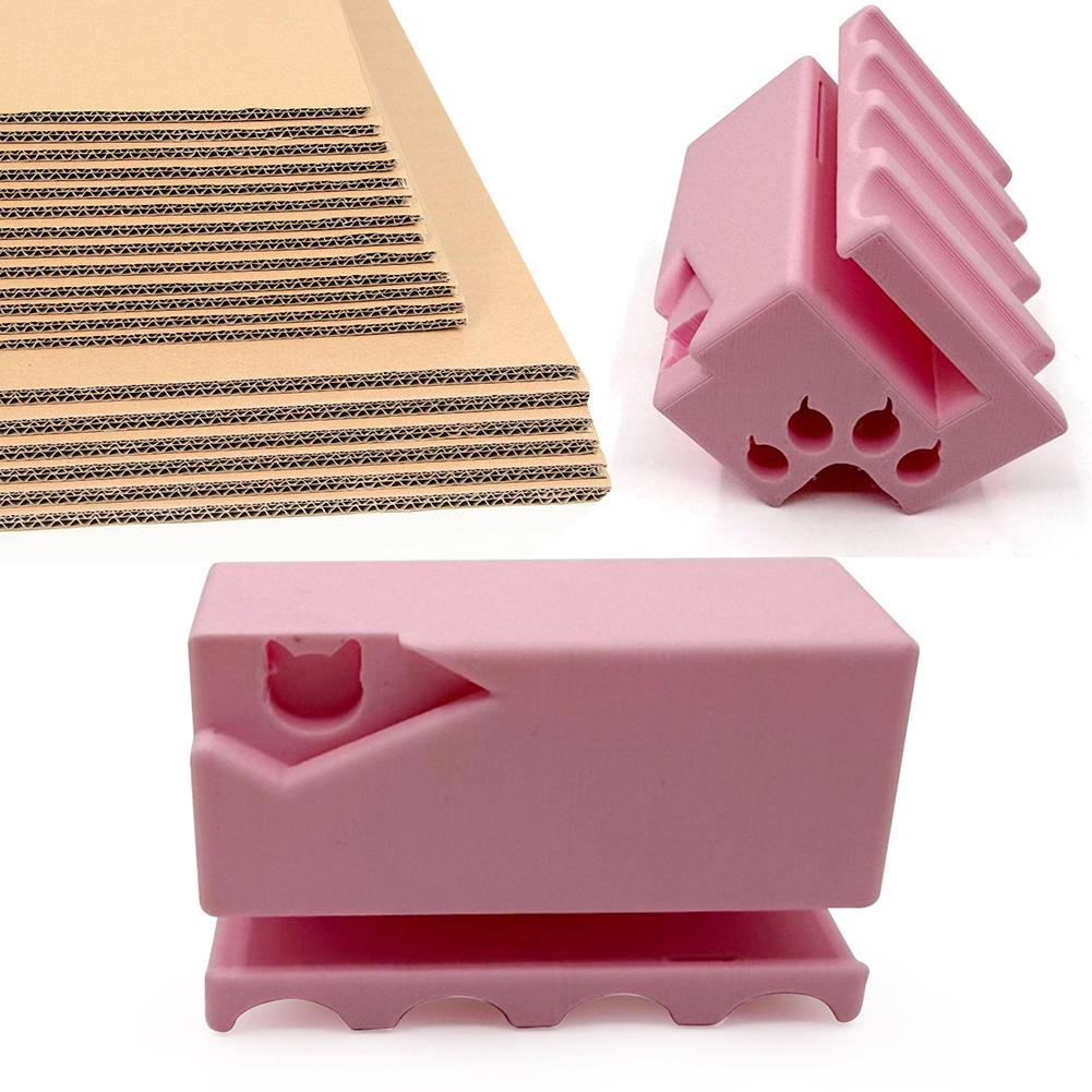 Cute Cardboard Cutting Machine for Cat Scratchers 3D Printed Kitten Shaped Cutter DIY Tools Utility Knife for Cardboard Carton