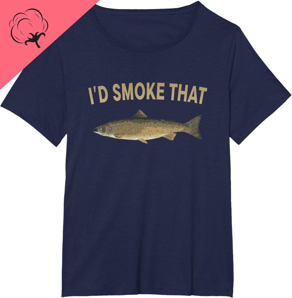 Id Smoke That Salmon Fishing Funny Barbecue Shirts TShirt Mens Clothes 100 Cotton Harajuku Tshirts for Men Mens Clothing