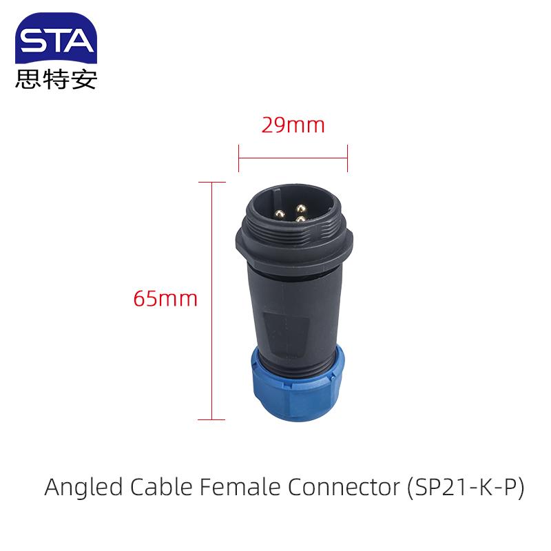 SP21 Aviation Plug Ip68 Waterproof  Cable Connector Docking/square Flange/back Nut Male Plug Female Socket 2/3/4/5/6/7/9/12 Pin
